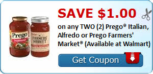 New Coupon Save 1 00 On Any Two 2 Prego Italian Alfredo Or Prego Farmers Market Available At Walmart Http Www Stacy Prego Alfredo Farmers Market