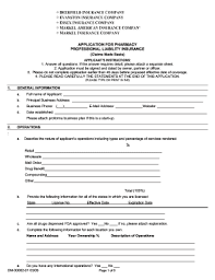 Read more 5 questions professionals should ask about professional liability insurancehelp address. Fillable Online Application For Pharmacy Professional Liability Insurance Execins Com Fax Email Print Pdffiller