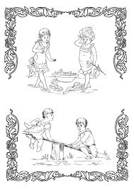 One of these free coloring pictures with victorian motives with kids and ornaments. Victorian Printable Coloring Pictures