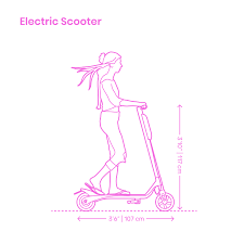 Electric Ride Share Scooter Dimensions Drawings