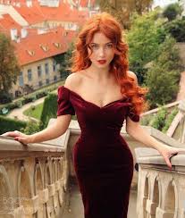 Red Velvet Off The Shoulder Long Dress Gorgeous Redhead Beautiful Redhead Redhead Beauty