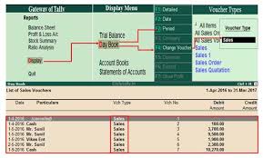 View And Print Voucher Wise Reports In Day Book Of Tally Erp 9