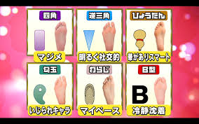 ジロジロ有吉【公式】 on X: 足ウラ🦶診断はコチラから💁‍♀️ 皆さんの足のタイプはどれでしょう🤩❓ ❣️1枚目 足裏の形6タイプから自分の 足の形を選び性格診断もチェック ❣️2枚目 指の形4タイプから自分の指を選び 下記より性格診断をチェック 丸い指 👉やさしく ...