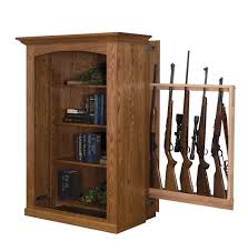 $300 + $60 shipping capacity: Small Hidden Gun Cabinet Bookcase Brown Maple Shown In Oak Usa Gun Cabinets