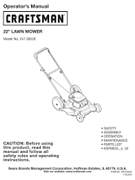 Use our interactive diagrams, accessories, and expert repair help to fix your craftsman lawn mower. Craftsman 247 38528 Operator S Manual Pdf Download Manualslib
