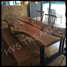 Mese Agac Masa Uygulamamizda Iki Mese Dogal Ahsap Tabla Birlestirilmistir Ahsap Yemek Masasinin Bir Tarafina Ahsap Bank Uygulanmistir Da Mobilya Banklar Masa