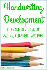 handwriting development sizing spacing alignment and