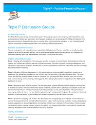 Stepping stones triple p parenting course can be delivered on a 1:1 basis and is designed specifically to support families with children with special educational needs or disabilities. Triple P Discussion Groups