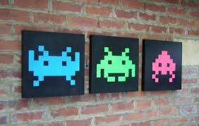 Space Invaders Wall Art Gaming Art Space Invaders Art Space Invaders Gaming Decor