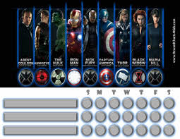 Marvel Avengers Charts Customizable Printable Free