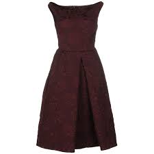 Rochas Knee Length Dress Brown Cocktail Dresses Dresses Knee Length Cocktail Dress