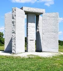 (1) governance and the establishment of a world government, (2) population and reproduction control Wanderlust Atlanta Georgia Guidestones
