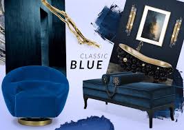 A neutral beige carpet grounds the room, while floral satin pillows add visual interest. Pantone S Classic Blue Another 5 Trendy Living Room Ideas Covet House Blog