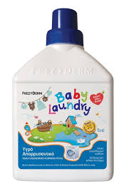 A baby bath wash that gently cleanses baby's delicate skin without drying it or interfering with its normal ph levels while protecting the skin flora. Frezyderm Baby Laundry 1lt