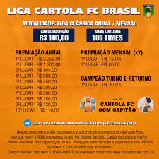 Como funcionam as ligas do cartola fc. Liga Oficial Cartola Fc Brasil 2021