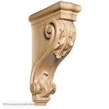 Small Scrolled Wood Corbel Cherry Maple In 2020 Corbels Wood Corbels Decorative Corbels
