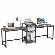 A wide variety of computer printer table. Inbox Zero Double Computer With Printer Shelf Extra Long Two Person With Storage Shelves Desk Reviews Wayfair