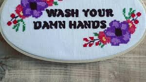 Funny Cross Stitch Pattern Wash Your Hands Offensive Etsy Video Video Subversive Cross Stitch Patterns Funny Cross Stitch Patterns Cross Stitch Patterns