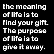 When i take a step back and think about what life means to me, i think of a life full of experience and taking everything into perspective, living each day like it could be my last. The Meaning Of Life Is To Find Your Gift The Purpose Of Life Is To Give It Away Post By Myownboss On Boldomatic