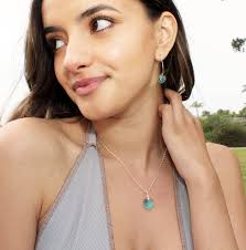 Sterling Silver Light Blue Aquamarine Swarovski Crystal Heart Earrings or  Optional Pendant Necklace Set, Gift for Her, March Birthstone