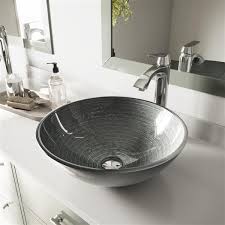 One piece bathroom sink and countertop. Vigo Glass Vessel Bathroom Sink Multicoloured Vg07053 Rona