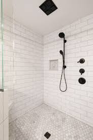 Hex tile floor subway tile wall. Carrara Marble Hexagon Tile Master Bath Remodel Kowalske Kitchen Bath Bathroom Remodel Master Master Bath Remodel Shower Remodel