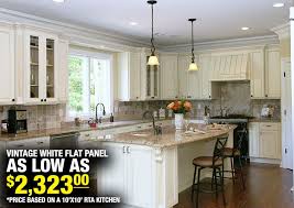 White Kitchen Cabinets Vintage White Flat Panel Kitchen Cabinets Instockkitchens Com White Kitchen Remodeling Kitchen Remodel Antique White Kitchen