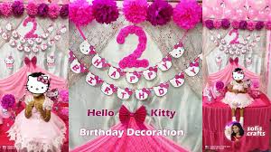 These decorations are great as indoor and outdoor decorations. Diy Hello Kitty Birthday Party Decoration Idea For Girls Part 1 Diy Birthday Decoration Youtube