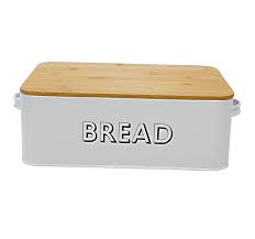 Best 5 glass canister and containers with wood lid set large.1. Metal White Bread Bin With Wood Lid Bread Box Galvanized Decor Products Manufacturer For Home And Garden