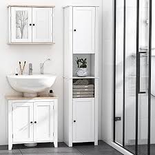 See more ideas about freestanding bathroom cabinet, cabinet, bathroom standing cabinet. Homcom Tall Bathroom Storage Cabinet Freestanding Linen Tower With 2 Tier Shelf And 2 Cupboards Narrow Side Floor Organizer White Pricepulse