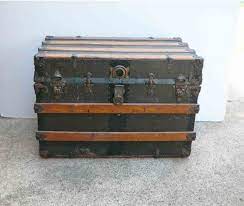 Restoring a vintage steamer trunk: Antique Steamer Trunk Coffee Table Vintage Flat Top Trunks Etsy