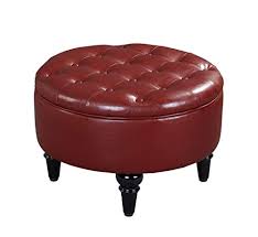 Round coffee table and 4 ottomans upholstered with leather. 10 Best Round Leather Storage Ottoman Coffee Tables Homeluf Com