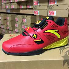 anta red yellow chinese weightlifting shoe