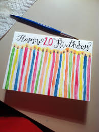 Birthday Gifts For 20 Year Old Hand Painted Water Color Birthday Card Candles 20 Years Old Old Birthday Cards Birthday Cards Birthday Candle Card