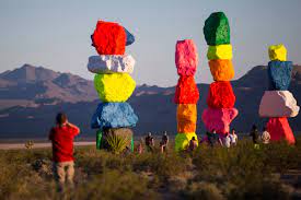 Radio one and cbc music. Seven Magic Mountains May Stay Longer In Nevada Desert Las Vegas Review Journal