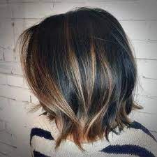 Black Choppy Bob With Brown Highlights Choppybob In 2020 Dark Hair With Highlights Black Hair With Highlights Brown Hair With Highlights