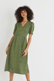 Our story starts with our founder, olly. Womens Oliver Bonas Green Polka Dot Midi Wrap Dress Green Wrap Dress Midi Wrap Dress Dresses