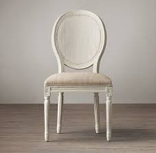 Vintage French Round Cane Back Upholstered Side Chair Round Back Dining Chairs Upholstery Fabric For Chairs French Dining Chairs