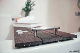 The bambsi bath caddy tray is a glamorous and elegant bathroom accessory designed for long bath takers who loves having a good time soaking in warm water for hours. How To Make A Diy Bathtub Tray Making Manzanita