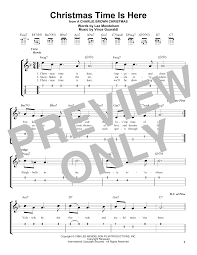 Christmas Time Is Here Easy Ukulele Tab Print Sheet Music Now