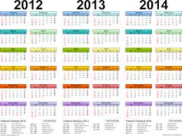 2012 2014 Three Year Calendar Free Printable Excel Templates