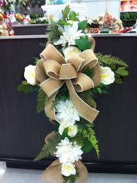See more ideas about funeral flowers, funeral, flowers. Burlap Memorial Cross 2 Store 4930 Gravesite Decorations Cemetery Flowers Cemetery Decorations