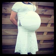 Very Pregnant With Triplets Pregnant Women High Neck Dress Bodycon Dress