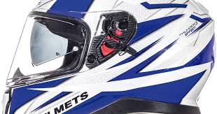 Mt Helmets Thunder 3 Sv Effect Helmet In White Blue Upgraded Sport Touring Thermoplastic Helmet From Mt With Great New Features Helmet Blue Sport Touring