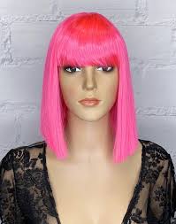 Парик LILY Bright Red каре ярко-розовый, с имитацией кожи, термостойкое  волокно