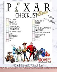 We will be updating this list as more disney plus pixar movies are added to the service. Pixar Movie Checklist Disney Pixar Movies Pixar Animation Studios Instant Download Printable Disney Movies List Disney Movies To Watch Pixar Movies