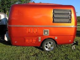 Sleek Rust Trillium Hot Colour Trillium Camper Vintage Trailers Restoration Vintage Camper