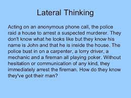 We did not find results for: Lateral Thinking Puzzles Lateral Thinking Lateral Thinking Puzzles Mind Puzzles