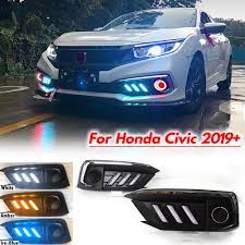 Compre Led Drl Daytime Running Fog Light Bumper Turn Signal For Honda Civic 2019 2020 Barato Frete Gratis Avaliacoes Reais Com Fotos Joom