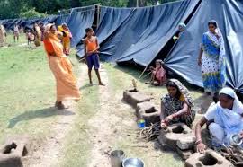Relief camp for flood victims in Bihar